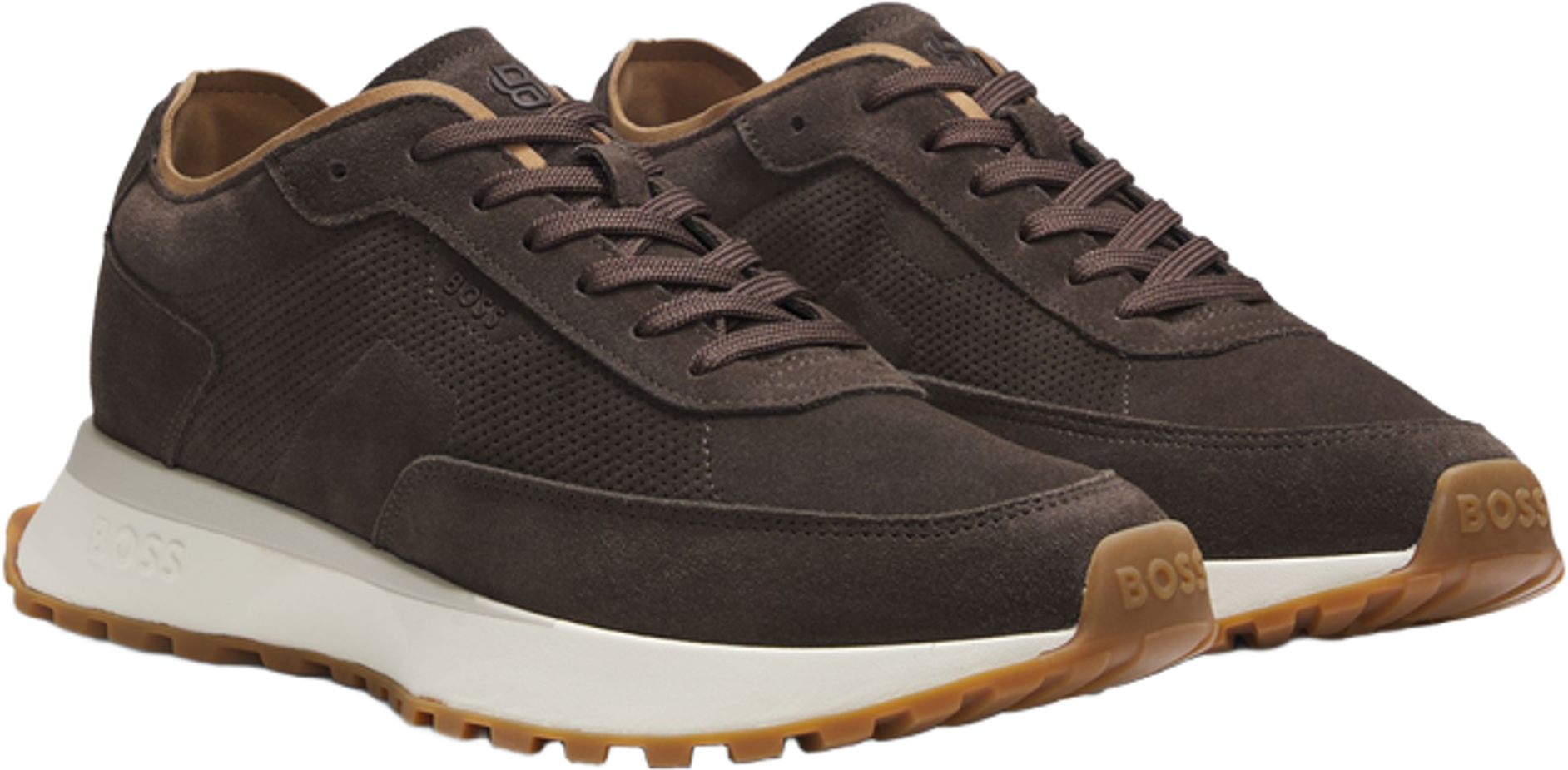Hugo Boss Suede Trainers With Perforations