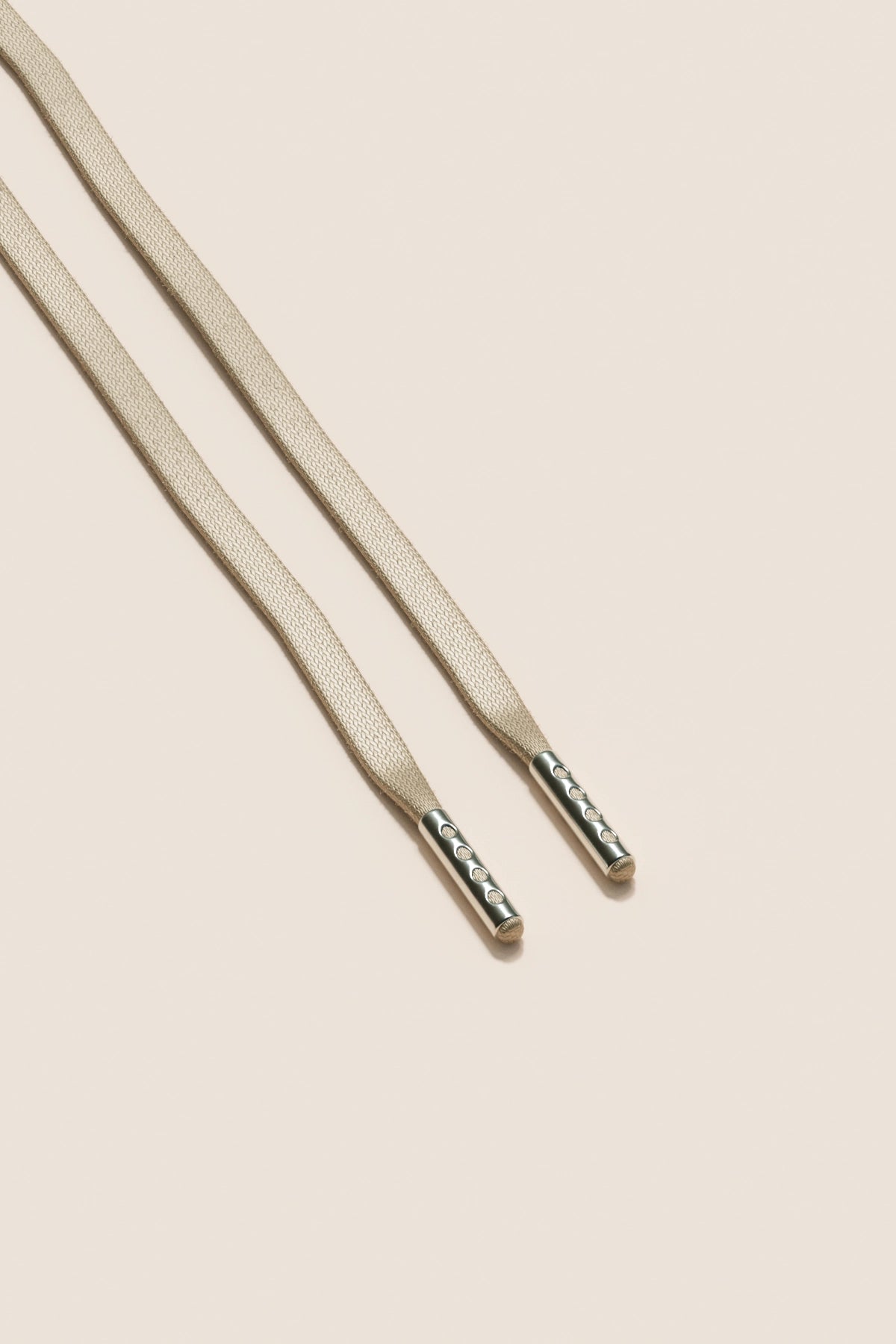 Senkels Avorio 3mm Piatto Cerato Lacci with Nickel Puntali