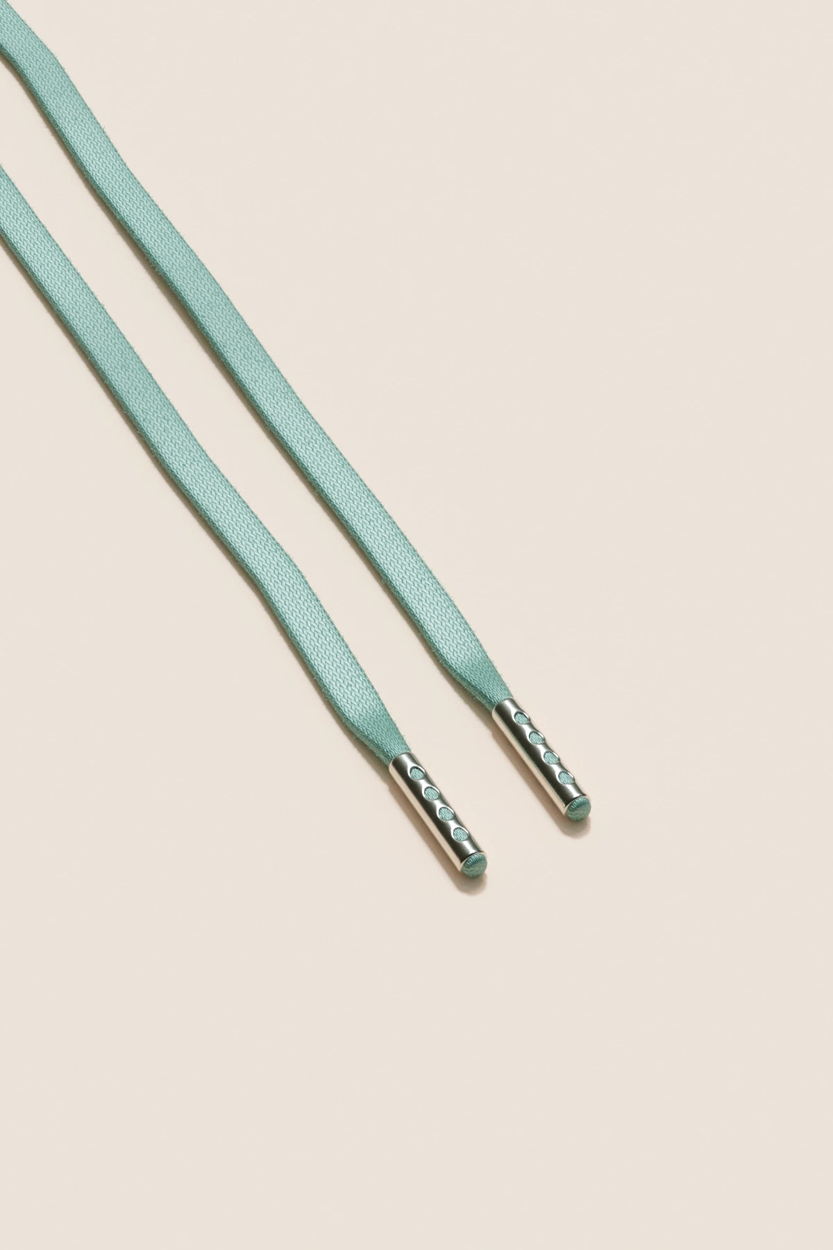 Senkels Mint Green 3mm Flat Waxed Shoelaces with Nickel Aglets