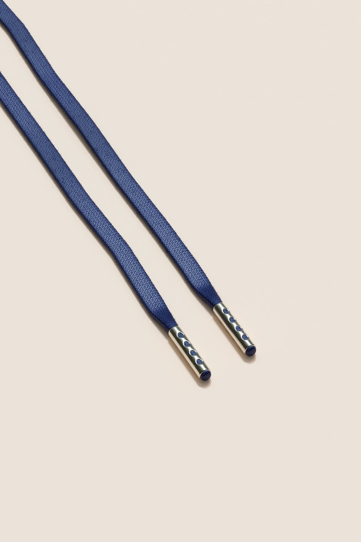 Senkels Navy 3mm Flat Waxed Shoelaces with Nickel Aglets