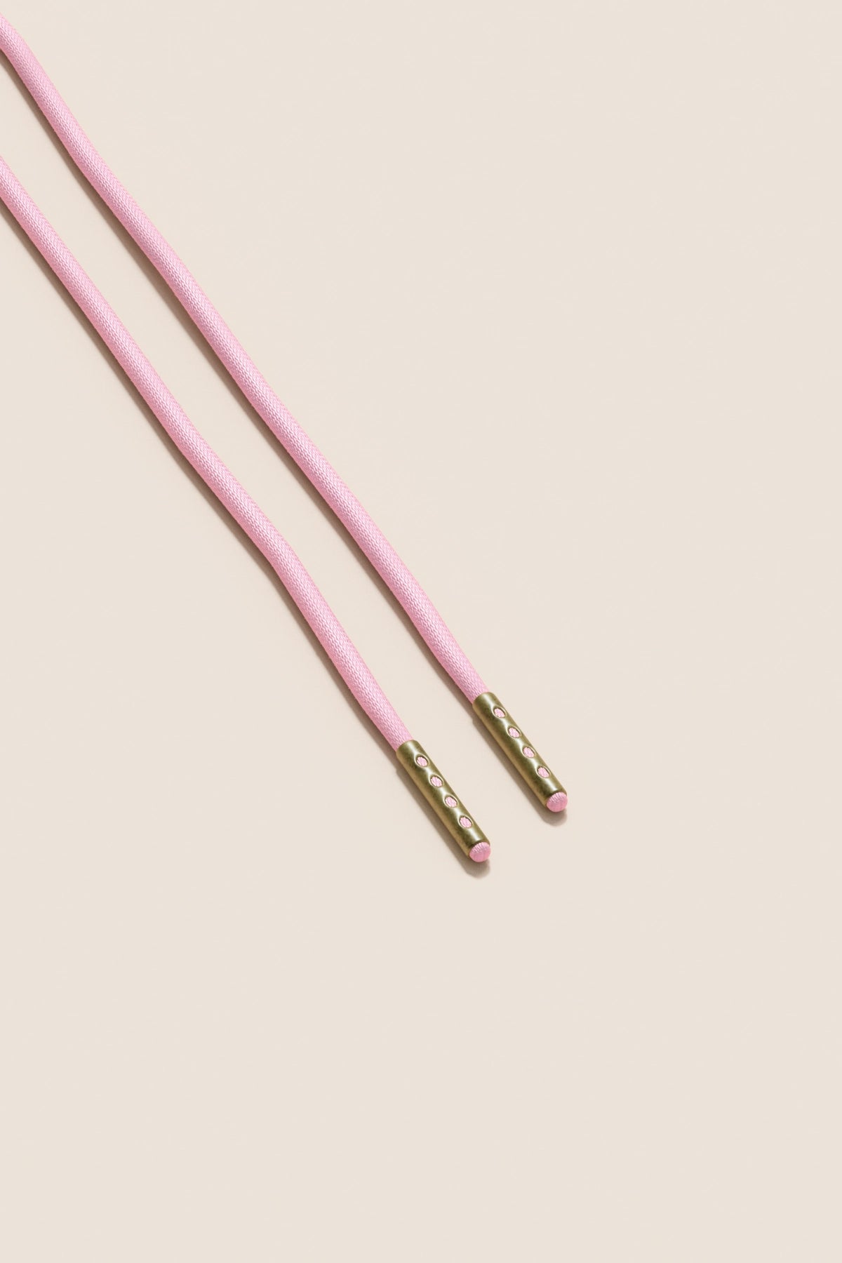 Senkels Pastel Pink 2.5mm Round Waxed Shoelaces with Brass Aglets