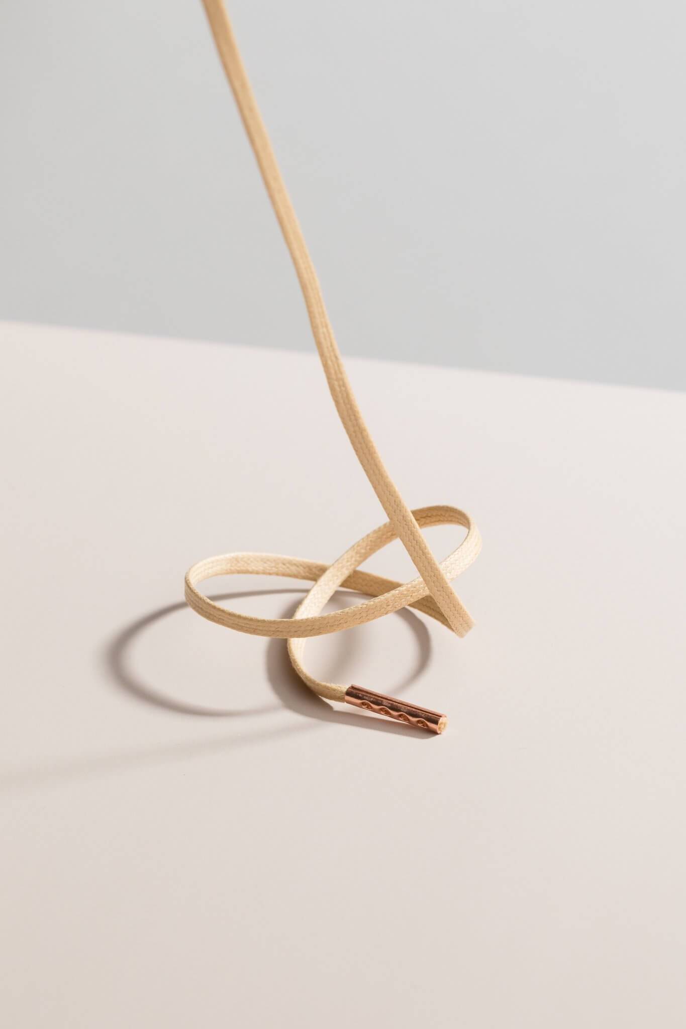 Champagne - 3mm Flat Waxed Shoelaces