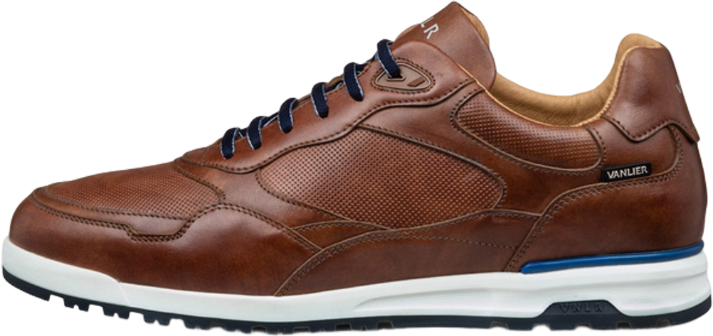 Find the right lacci for Vanlier Cognac gladleren Ravello sneaker at Senkels