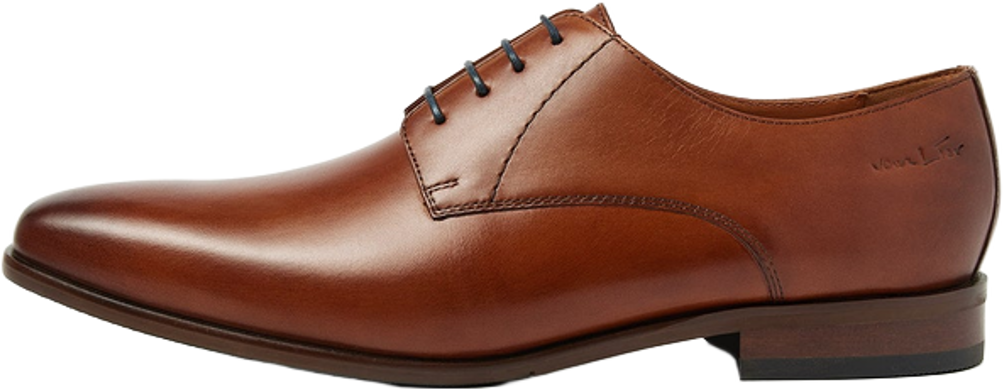 Find the right lacci for Vanlier Cognac gladleren Egeus veterschoen at Senkels