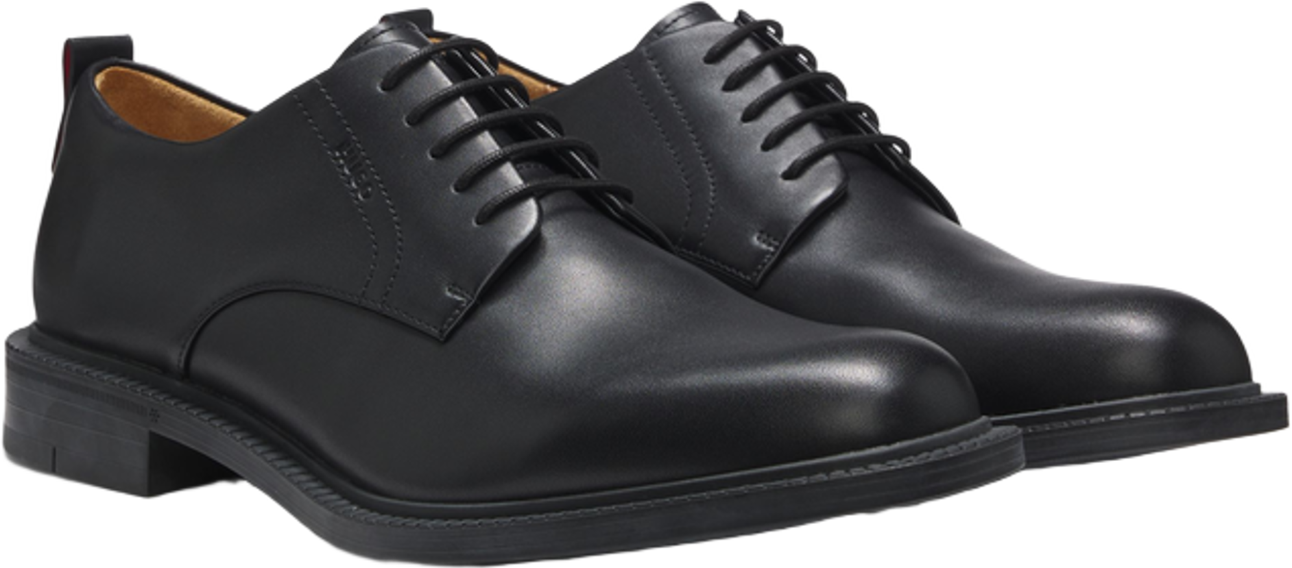 Hugo Boss Derby Shoes In Leather With Embossed Logo