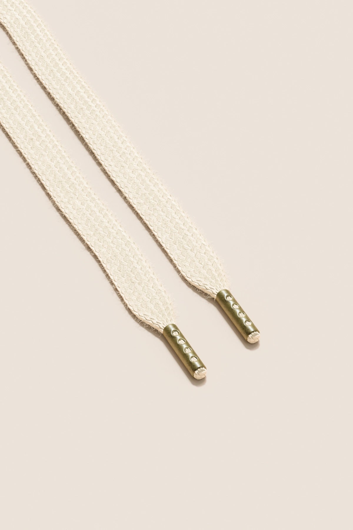 Senkels Cream Sneaker Shoelaces with Brass Aglets