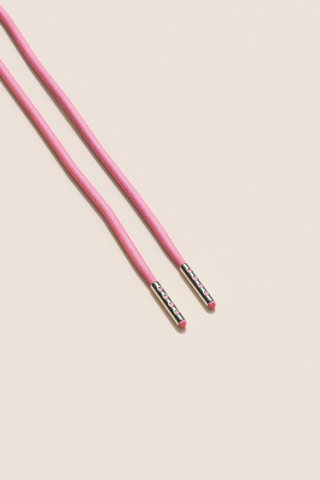 Senkels Flamingo Pink 2.5mm Round Waxed Shoelaces with Nickel Aglets