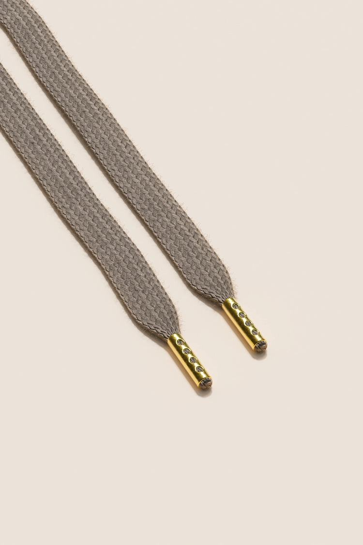 Senkels Graphite Grey Sneaker Shoelaces with Gold Aglets