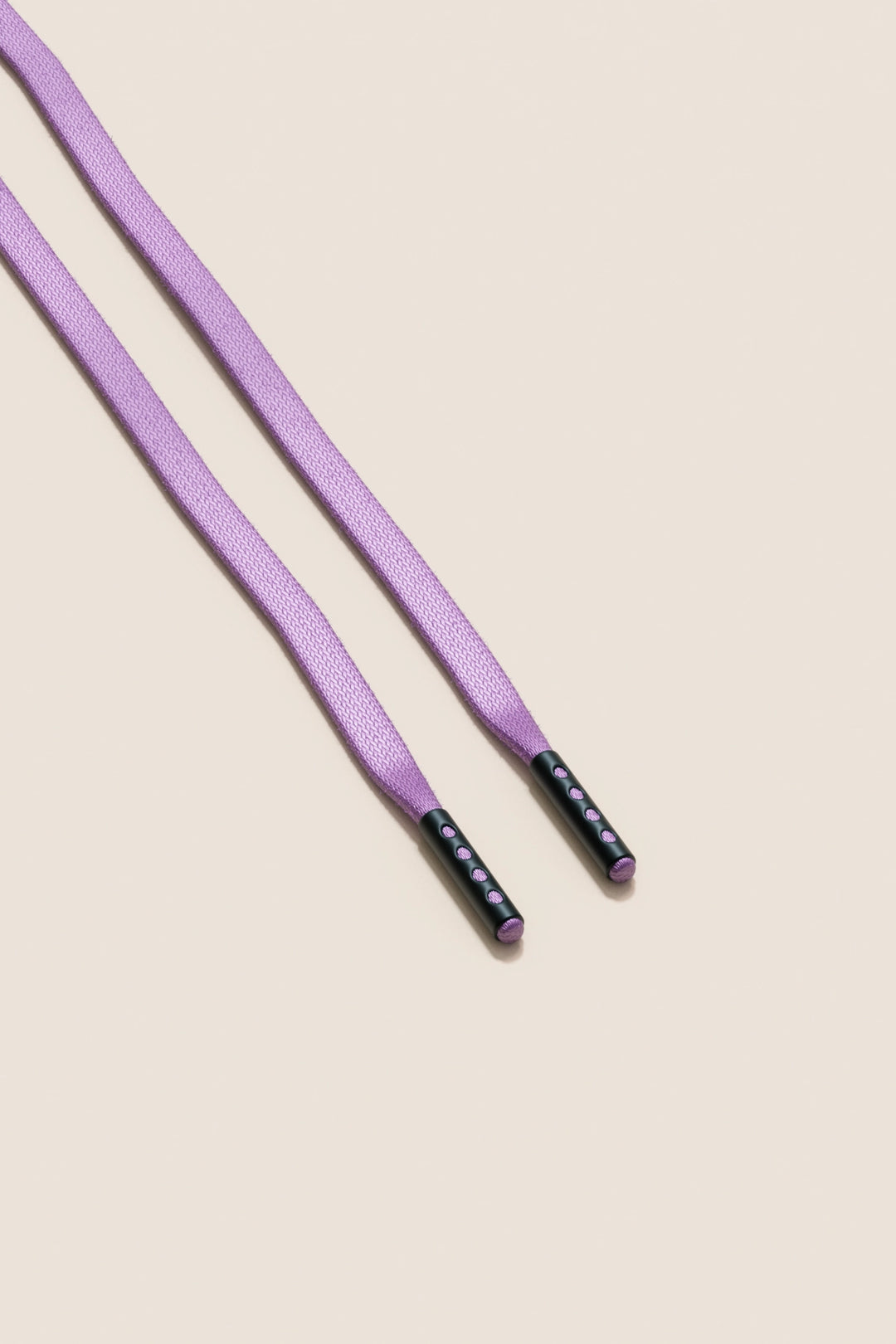 Senkels Lilac 3mm Flat Waxed Shoelaces with Black Matte Aglets