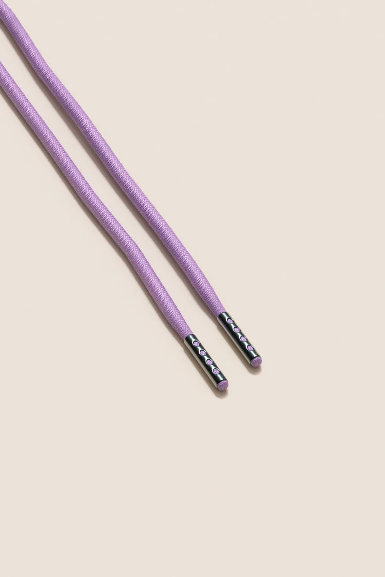 Senkels Lilac 4mm Round Waxed Shoelaces with Black Nickel Aglets