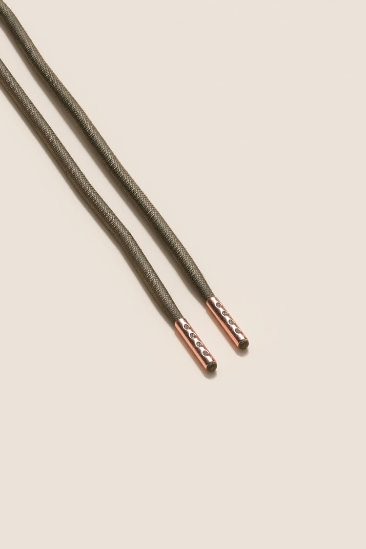 Senkels Mauve Grey  4mm Round Waxed Shoelaces with Rose Gold Aglets