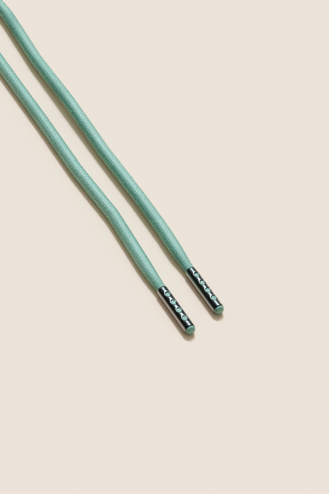 Senkels Mint Green 4mm Round Waxed Shoelaces with Black Nickel Aglets