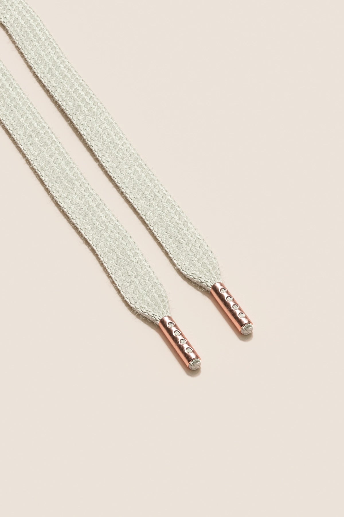 Senkels Off White Sneaker Shoelaces with Rose Gold Aglets