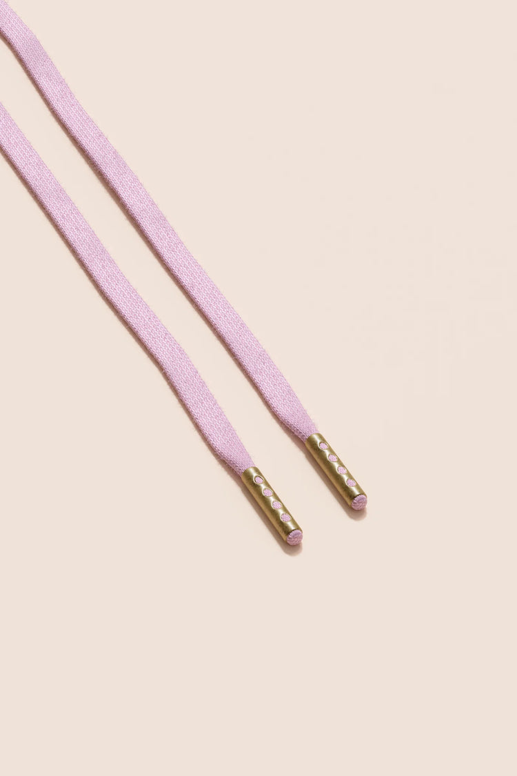 Senkels Pastel Pink 3mm Flat Waxed Shoelaces with Brass Aglets