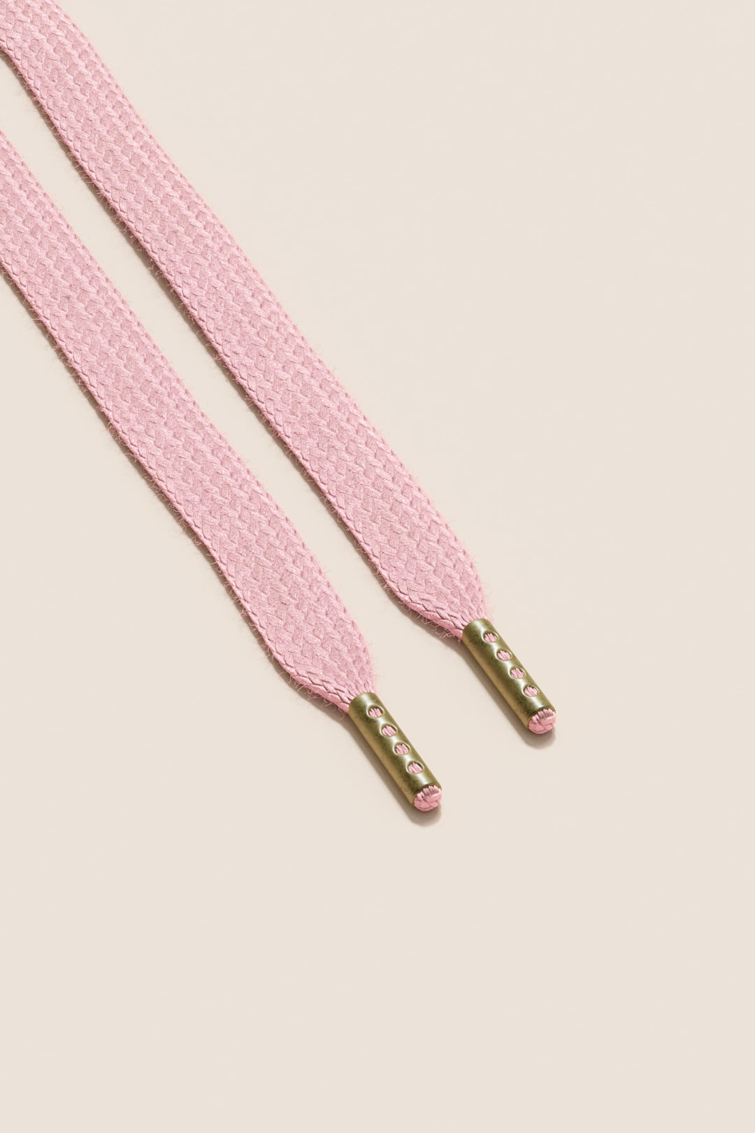 Senkels Pastel Pink Sneaker Shoelaces with Brass Aglets