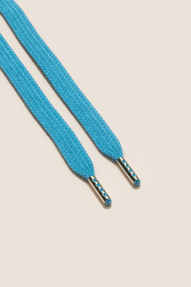 Senkels Petrol Blue Sneaker Shoelaces with Nickel Aglets