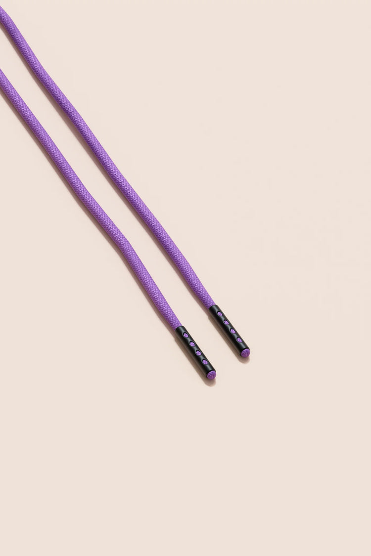 Senkels Purple 2.5mm Round Waxed Shoelaces with Black Matte Aglets