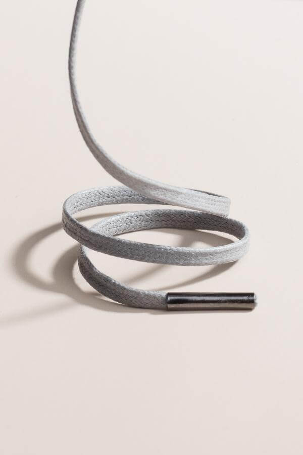 Aluminium Grey - 3mm Flat Waxed Shoelaces