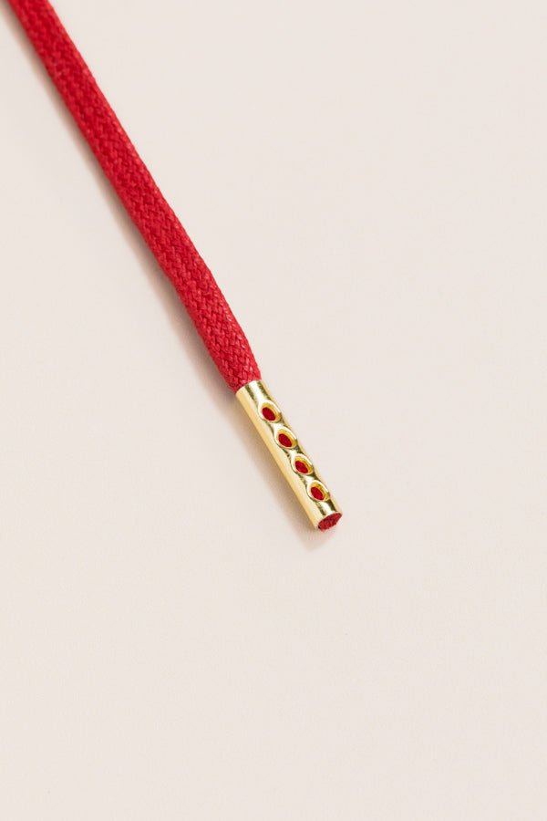 Cherry - 4mm round waxed shoelaces for boots and shoes made from 100% organic cotton - Senkels