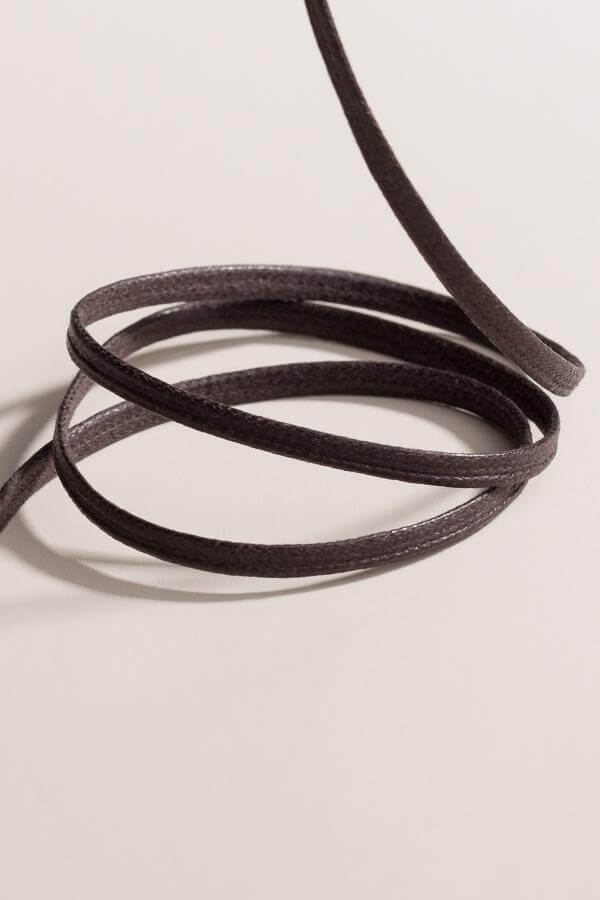 Dark Brown - 3mm Flat Waxed Shoelaces