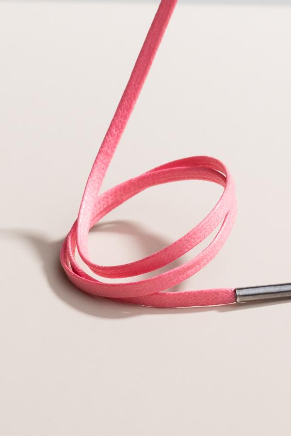 Pink - 3mm Flat Waxed Shoelaces